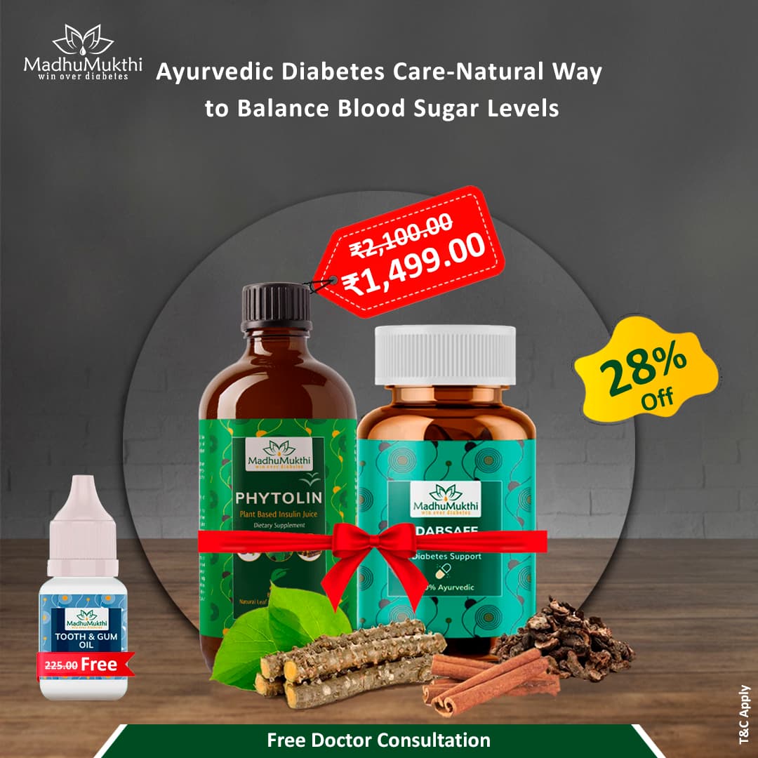 Madhumukthi Phytolin Juice and Dabsafe Capsules With Free Tooth Oil