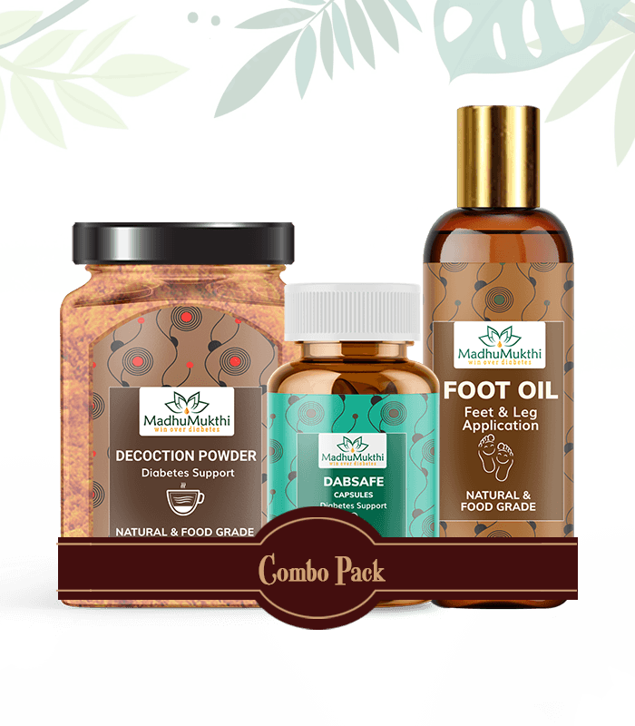 Madhumukthi Decoction Powder, Dabsafe Capsules and Foot Oil
