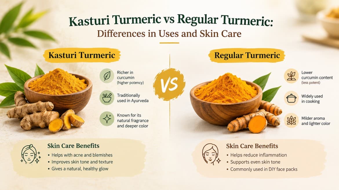 Kasturi Turmeric vs Regular Turmeric: Differences in Uses and Skin Care